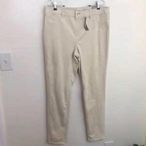 Chico's Ultimate Fit Faux Suede Pants Cream Color.